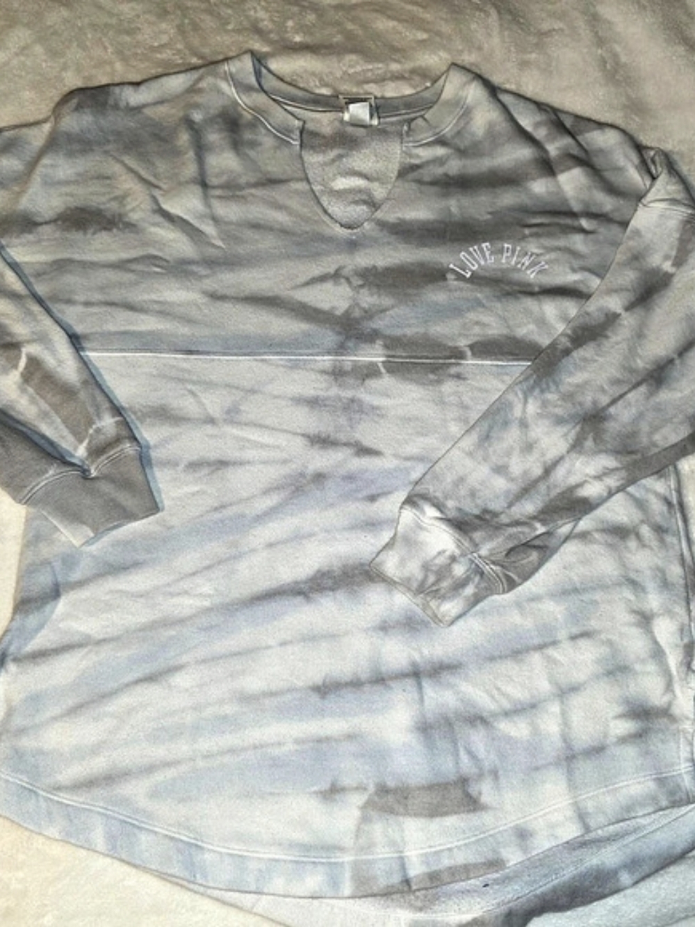 Victoria's Secret PINK Crewneck Sweatshirt Tie-Dye Crewneck Gray XS